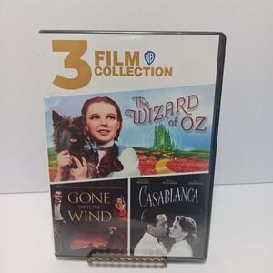 The Wizard of OZ Gone with the Wind Casablanca 3 set DVD Region 1 Sealed NEW #4